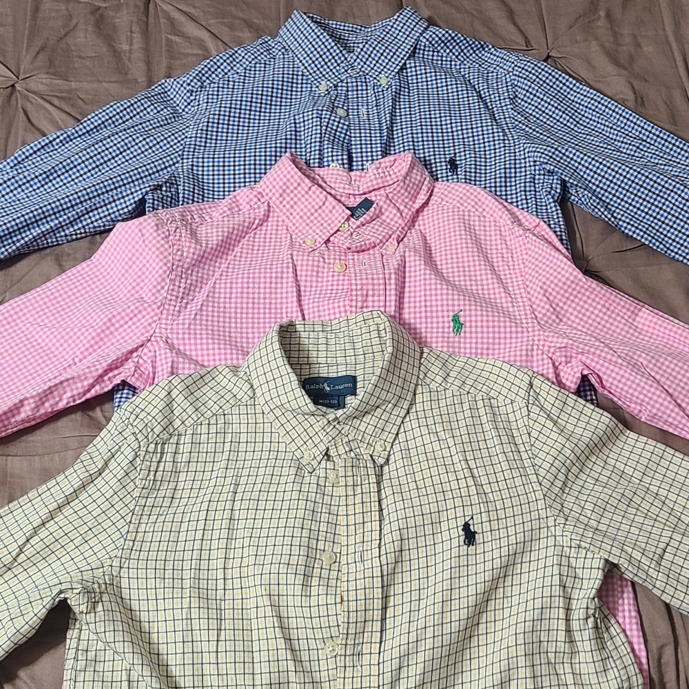 Ralph Lauren Polo Long Sleeve Button Up Lot Youth Medium